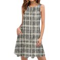 thumbnail image 2 of Ovzne Robes pour Femmes Robe Femme Femmes Décontractée Ample Été Robe Imprimée Sans Manches Col en V Ensemble Haut/chemise Grande Taille Robe Maxi Imprimée Liquidation, 2 of 7