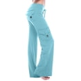 thumbnail image 2 of AherBiu Pantalon Cargo Grande Taille pour Femmes Taille Haute Extensible Ample Randonnée Jambes Larges Extérieur, 2 of 5