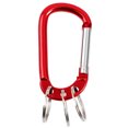 thumbnail image 1 of Unique Bargains Burgundy Aluminum Carabiner Clip Hook w 3 Split Key Ring Chain, 1 of 8