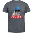 thumbnail image 1 of Pug Life Dark Heather Grey Adult T-Shirt, 1 of 1