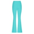 thumbnail image 3 of LOVZFMLL Women's Pants, Solid Color Tight Fitting Hip Shaping Flared Yoga Pants Mint Green, S, 3 of 4