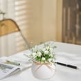thumbnail image 4 of Modern White Plastic Planter Pot Flower Vase for Bookshelf Mantel Table Home Decoration, 4 of 6