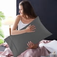 thumbnail image 4 of yulier 2Pcs Microfiber Queen Pillow Cases, Solid Color Super Soft Skin-friendly Cozy Pillowcases with Envelope Closure, Wrinkle, Fade and Stain Resistant Pillow Covers, 20x36, Dark Gray, 4 of 5