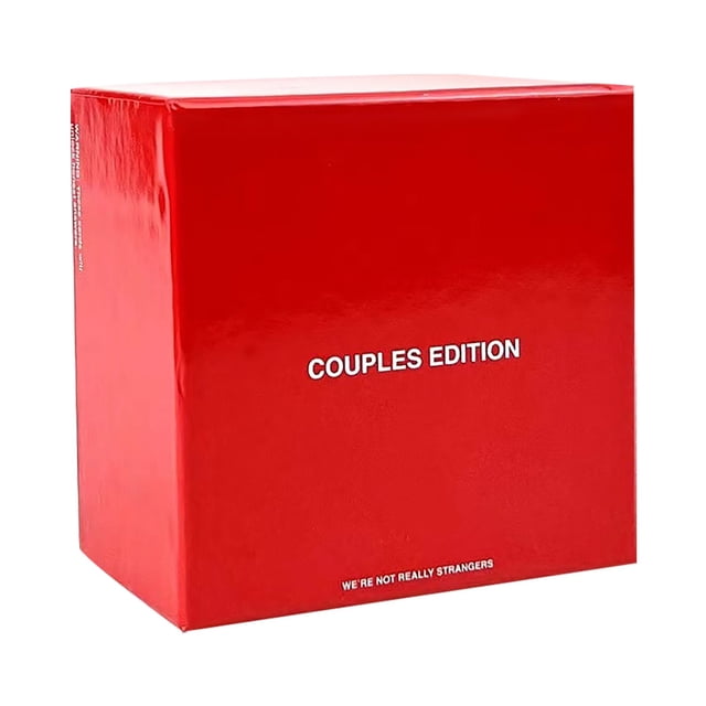 Couples Edition – Conversation Card Game with 150 deep questions for meaningful connection, date nights, and relationship building, designed for ages 15 and up. The game comes in a bold red box with 'Couples Edition' printed in white text on the front. Ideal for fostering real connection through three levels of engaging prompts, this card game is perfect for date nights, cozy evenings, or travel. Crafted for couples at any stage, it encourages vulnerability, empathy, and authentic communication.