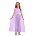 thumbnail image 1 of TiaoBug Combinaison à Sequins pour Filles Combinaisons Sans Manches Robe Maxi en Chiffon Combinaisons pour 7-14 Ans Violet 8, 1 of 6