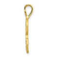 thumbnail image 2 of Diamond2Deal 10K Yellow Gold Grooved Letter R Initial Pendant for Women, 2 of 5