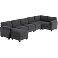 thumbnail image 1 of CoSoTower Modular Sectional Sofa, Oversized U-Shaped Couch with Spring Cushion, Corduroy Sofa for Living Room, Charcoal Grey, 1 of 7