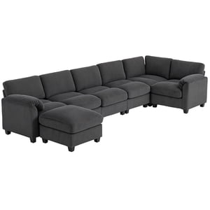 HOMCOM U-Shaped Canapé de cordon modulaire avec bras thicken