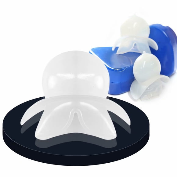Lot de 2 Appareils Anti-Ronflement Buccal, Étui de Langue en Silicone Souple Transparent Offrant un Sommeil Silencieux