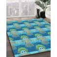 thumbnail image 3 of Ahgly Company Tapis d'Intérieur Lavable en Machine Carré Transitionnel Bleu Glacier, 6 Pieds Carré, 3 of 7