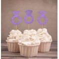 thumbnail image 1 of Darling Souvenir| Wedding Engagement Ring Cupcake Toppers| Party Dessert Decorations - Pack Of 20, 1 of 3