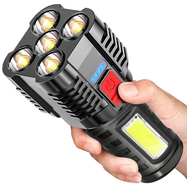 EGNMCR Camping & Hiking Five Explosion LED Flashlight Super Bright Rechargeable Camping Flashlight Table Lamp Outdoor Lighting Tactical Flashlights