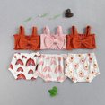 thumbnail image 3 of Xingqing 2PCS Bébé Baby Filles Couleur Unie Débardeurs avec Imprimé Triangle Short, 3 of 9