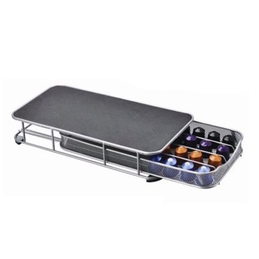 Étagère de Rangement pour Capsules de Café, Tiroir pour Capsules de Café Classification Facile 40 Pcs Tenable pour la Maison Noir,Argent