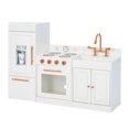 thumbnail image 1 of Teamson Kids Wooden Play Kitchen Set Modern Modular Design White/Rose Gold, 1 of 8