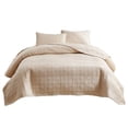thumbnail image 2 of Wzzjkit Double Sided Washed Cotton Quilted Bed Cover 3 Pcs Set Solid Colo Pillowcase20x26in, 2 of 6