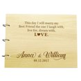 thumbnail image 1 of Personalised Wooden Wedding Guest Book Engraved Bride & Groom Advice Book Photo Album, 1 of 6