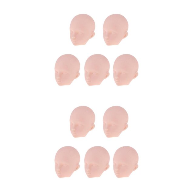 bedienty 5PCS Charming Skin Tone Doll Heads For 1/6 Dolls Practicing Makeup Head Male Sculpt Style A 2Set