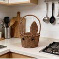 thumbnail image 3 of FEISHENTT Bread Basket Candy Baskets Easter Bunny Hanging Toy Woven with Handle Wicker Food Snack Container Food Storage Holder Beach Rattan Laundry, 3 of 5