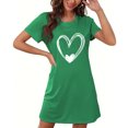 thumbnail image 4 of Amzcrzy Pyjamas pour Femmes Mode Imprimé Cœur Valentines Day Robe Décontractée Confortable à Manches Courtes Chemises de Nuit pour Femmes Valentines Day Cadeaux, 4 of 5