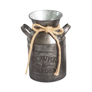 XZNGL Garden Decor Vases for Decor Vintage Decor Flower Vases Home Decor Vintage Retro Shabby Iron Milk Jug Garden Plating Flower Flower Vase Pot Decor