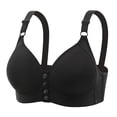 thumbnail image 1 of Lenpel Women's Plus Size Front Closure Bras Seamless Wireless Full Coverage Push up Bras Comfortable Everyday Bralettes(Black,Medium), 1 of 2