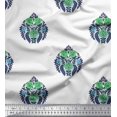 thumbnail image 1 of Soimoi Japan Crepe Satin Fabric Leaves & Floral Block Decor Fabric Printed Yard 42 Inch Wide, 1 of 3