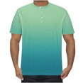thumbnail image 2 of Shirts for Men, Mens Summer Printed Button Up Short Sleeved Round Neck Top, 2 of 5