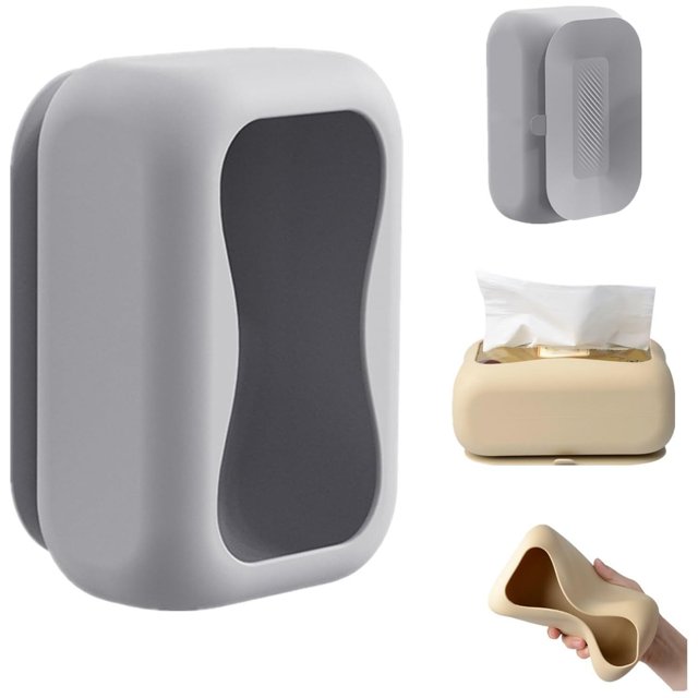 Suction Cup Tissue Storage Rack Paper Towel Container Wall Mounted Silicone Tissue Dispenser Fashionable Tissue Box Fashionable Tissue Box