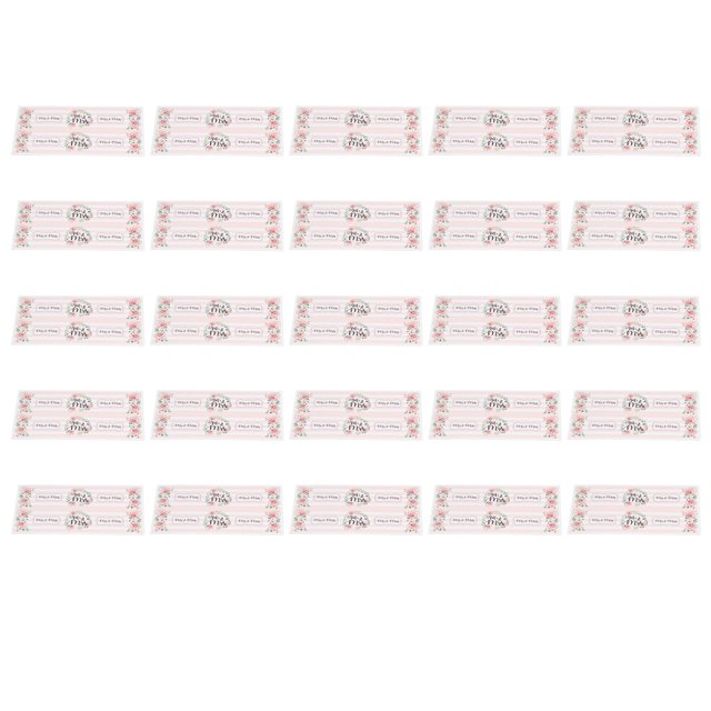 Bottle Labels, MR MRS Stripes Paper Material Pink Flowers Waterproof Bright Water Bottle Stickers For Wedding