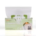 thumbnail image 1 of Sacs de Congélation Réutilisables à Fermeture Éclair, Sac de Rangement pour Aliments, Sacs à Lunch et Sacs à Collation 100 % Compostables et Écologiques, Lot de 50 - LIVINGbasics, 1 of 7