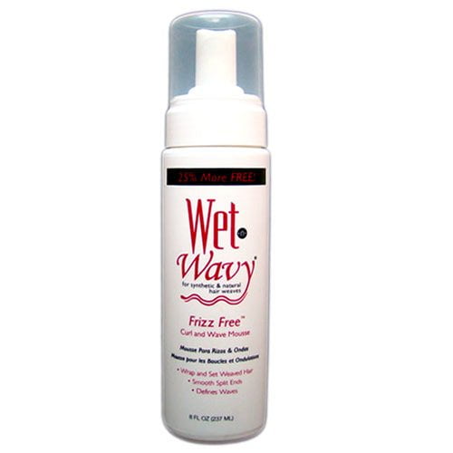 Wet Wavy Mousse pour Boucles et Ondulations Sans Frisottis, Bouteille de 8 fl oz, Conçue pour les Cheveux Synthétiques et Naturels. Cette Mousse pour Cheveux Comprend un Distributeur à Pompe et une Marque sur l'Étiquette. Idéale pour Lisser les Frisottis, Définir les Boucles et Ajouter du volume et de la Brillance aux Cheveux Mouillés Ou Secs.