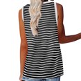 thumbnail image 4 of Yuyuzo Plus Size Tank Tops for Women V Neck Sleeveless Shirts Striped Loose Fitted Summer Top, 4 of 6
