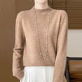thumbnail image 3 of Cameland Tricot Mode Femme Décontracté Col Semi-Haut Couleur Unie Base Ample, 3 of 3