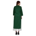 thumbnail image 4 of Bimba Kurta en Coton Col Mandarin avec Plis pour Femmes Ethnique Indienne Droite Unie, 4 of 7