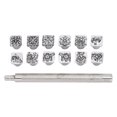 thumbnail image 3 of 12Pcs Stamping Punch Tool Tang Dynasty Flower Design DIY Vegetable Leather Stamper 1Pc Handle, 3 of 14