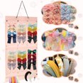 thumbnail image 1 of Pink Hair Bows Holder Wall Hanging Hair Bows Organizer with Double Rope Durable Felt Hair Clips Storage Display Hanger Hair Accessory for Girl Baby Room Decor, 1 of 10