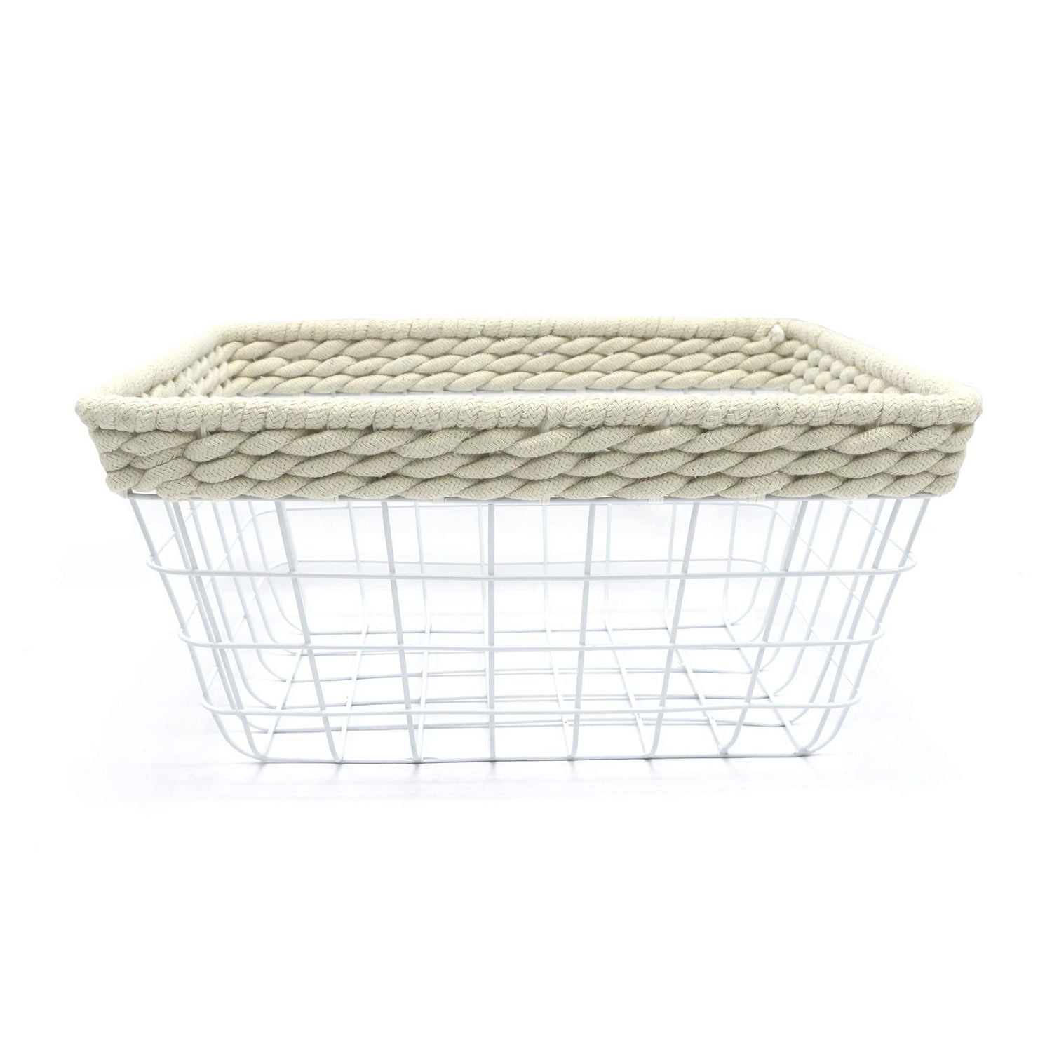 hometrends Panier métallique avec corde tressée