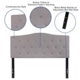 thumbnail image 2 of Cambridge Tufted Upholstered Full Size Headboard in Light Gray Fabric, 2 of 9