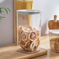 thumbnail image 1 of Meitianfacai Airtight Food Storage Containers, Plastic Cereal Kitchen Stackable Food Storage Buckets Food Canisters for Kitchen Pantry Organization Snacks and Sugar, White(1550ml), 1 of 6