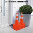 thumbnail image 4 of Ourlova 12 Pack Traffic Safety Cones 28 inch, PVC Orange Cones with Reflective Collars, Parking Training Road Caution Plastic Cones, 4 of 8