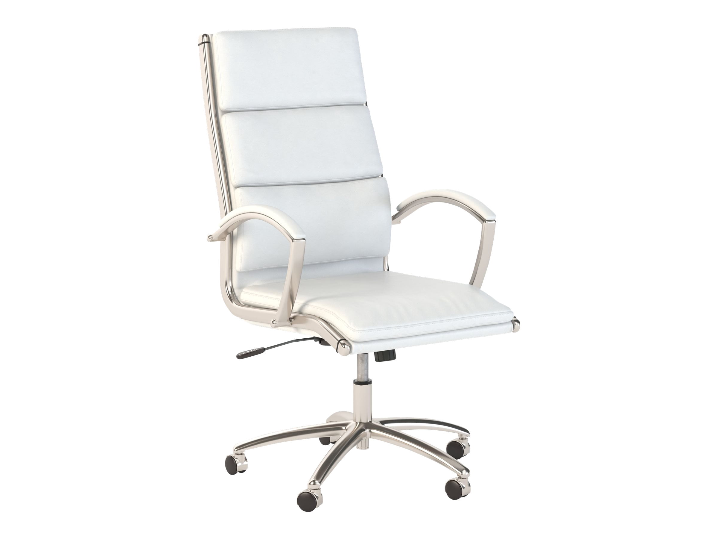 Bush Business Furniture Modelo High Back Leather Executive Office Chair, White Leather
