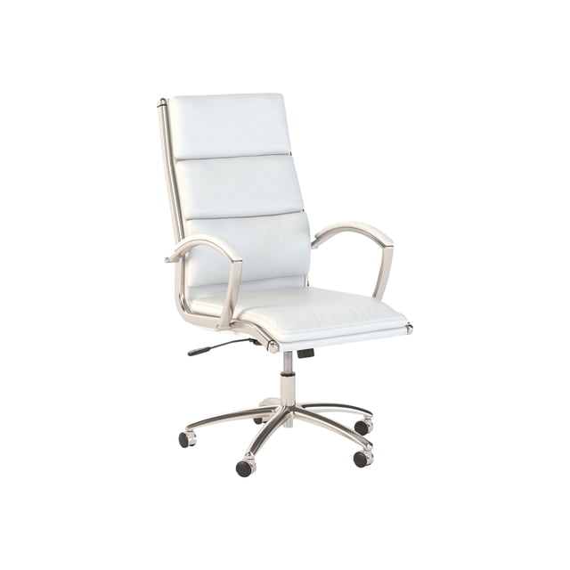 Bush Business Furniture Modelo High Back Leather Executive Office Chair, White Leather