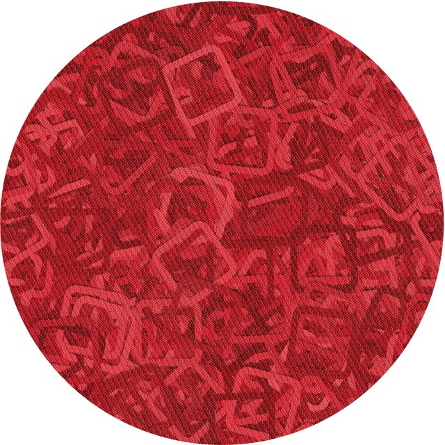 Ahgly Company Tapis d'Intérieur Ronds Transitionnels Rouges Lavables à la Machine, 3 Pieds Rond