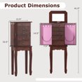 thumbnail image 3 of Costway Jewelry Cabinet Armoire Storage Chest Stand Organizer Wood Box Walnut, 3 of 10