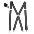 thumbnail image 1 of Mens Elastic X Back No Slip "Pin Clip" Straight Clip Suspenders - Grey (Regular, 46" Long), 1 of 5