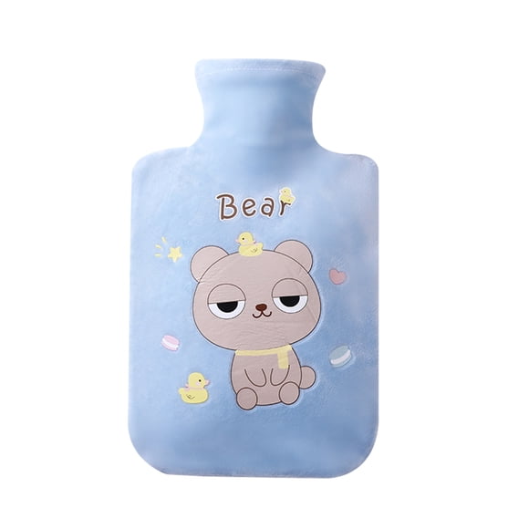 Dvkptbk Hot Water Bottle Winter Water Injection Hot Water Bottle Hot Compress Belly Warm Water Bag Flannel Cover Warm Handbag Home Essentials