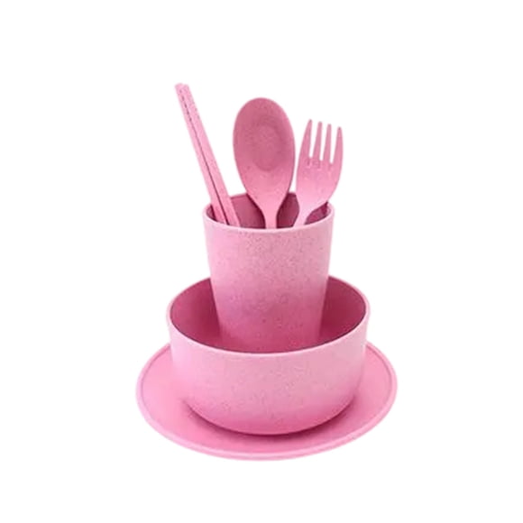 Spoons and Forks Set,6 Piece Bowl Cup Spoon Fork Chopsticks Set, Portable Home and Travel Tableware