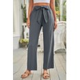 thumbnail image 4 of Pantalon Large à Taille Élastique avec Cordon pour Femmes Gris, 4 of 9