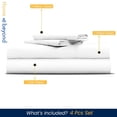 thumbnail image 2 of 600 TC Egyptian Cotton RV King Bed Sheet Set Include's - 21" inch Deep Fitted Sheet | 1 Flat Sheet | 2 Pillowcases | White Solid, 2 of 7
